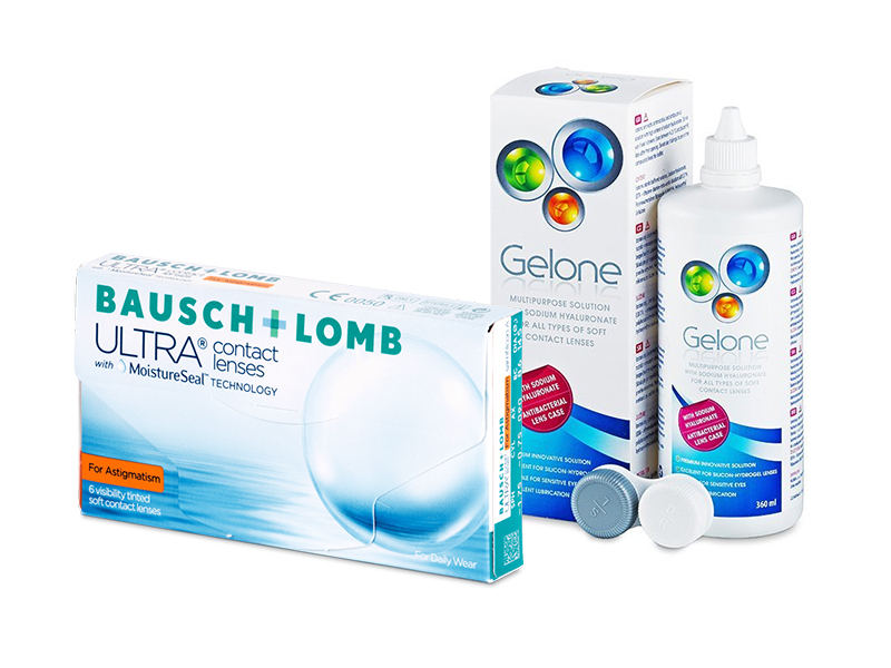 Bausch + Lomb ULTRA for Astigmatism (6 lentillas) + Líquido Gelone 360 ml