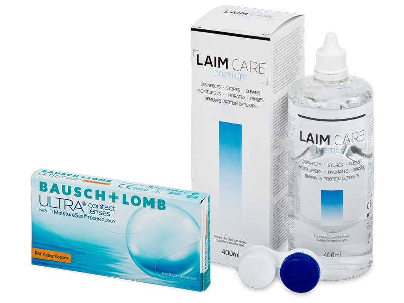 Bausch + Lomb ULTRA for Astigmatism (6 lentillas) + Líquido Laim-Care 400 ml - Pack ahorro