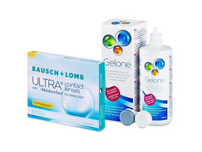 Bausch + Lomb ULTRA for Presbyopia (3 lentillas) + Líquido Gelone 360 ml