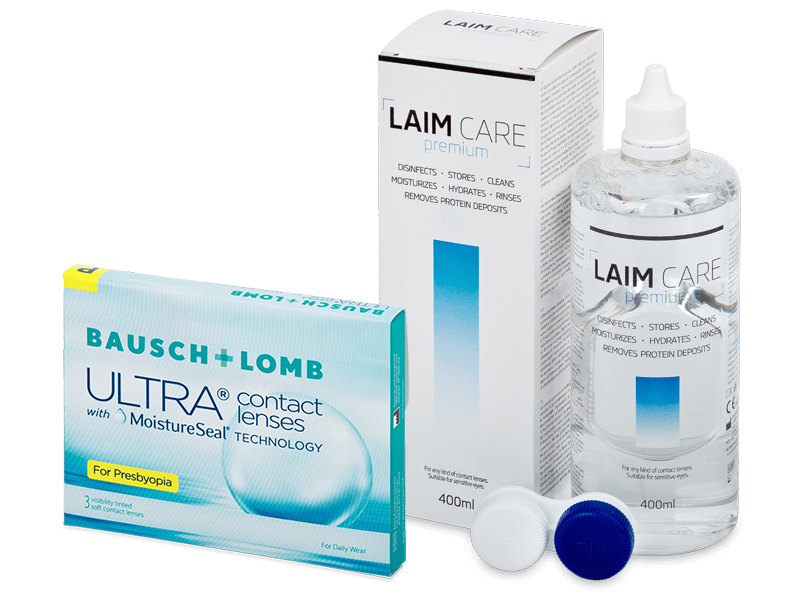 Bausch + Lomb ULTRA for Presbyopia (3 lentillas) + Líquido Laim-Care 400 ml - Pack ahorro