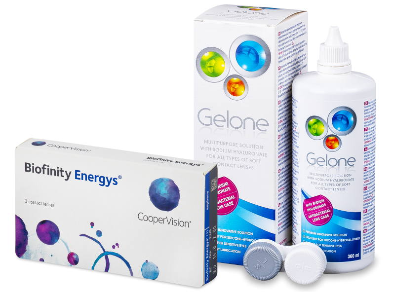 Biofinity Energys (3 lentillas) + Líquido Gelone 360 ml