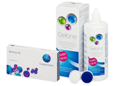 Biofinity XR (3 lentillas) + Líquido Gelone 360 ml - Pack ahorro