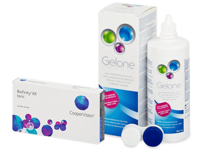 Biofinity XR Toric (3 lentillas) + Líquido Gelone 360 ml - Pack ahorro