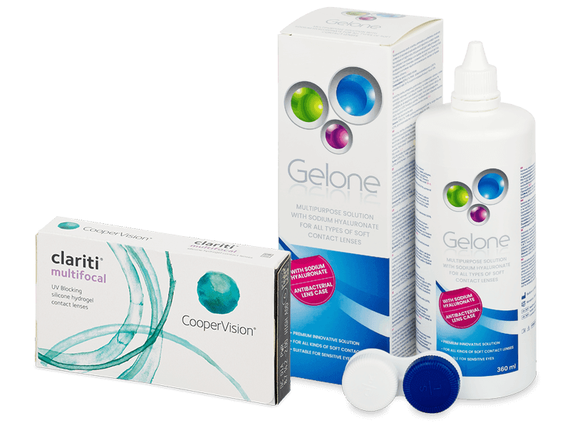 Clariti Multifocal (6 lentillas) + Líquido Gelone 360 ml - Pack ahorro