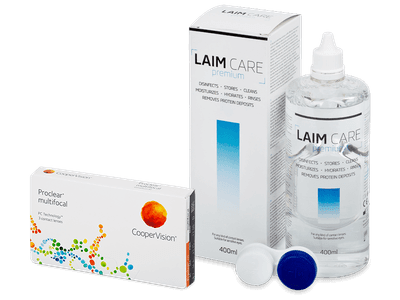 Proclear Multifocal (3 lentillas) + Líquido Laim-Care 400 ml