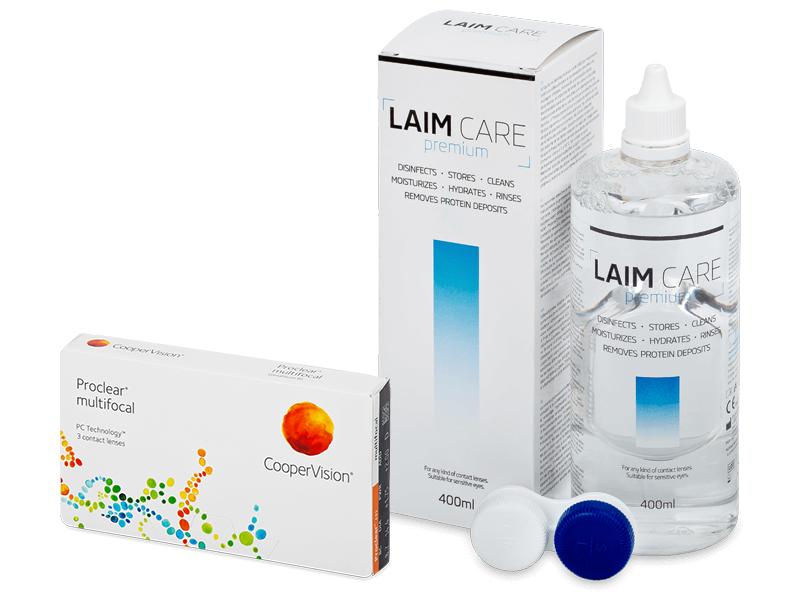 Proclear Multifocal (3 lentillas) + Líquido Laim-Care 400 ml - Pack ahorro