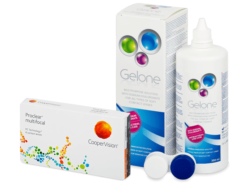 Proclear Multifocal (6 lentillas) + Líquido Gelone 360 ml - Pack ahorro