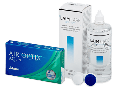 Air Optix Aqua (6 lentillas) + Líquido Laim Care 400 ml - Pack ahorro