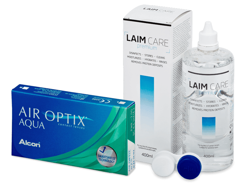 Air Optix Aqua (6 lentillas) + Líquido Laim Care 400 ml - Pack ahorro