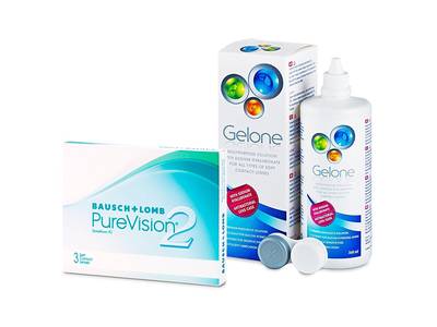 PureVision 2 (3 lentillas) + Líquido Gelone 360 ml