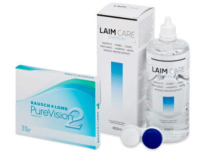 PureVision 2 (3 lentillas) + Líquido Laim-Care 400 ml