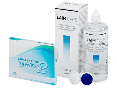 PureVision 2 (3 lentillas) + Líquido Laim-Care 400 ml