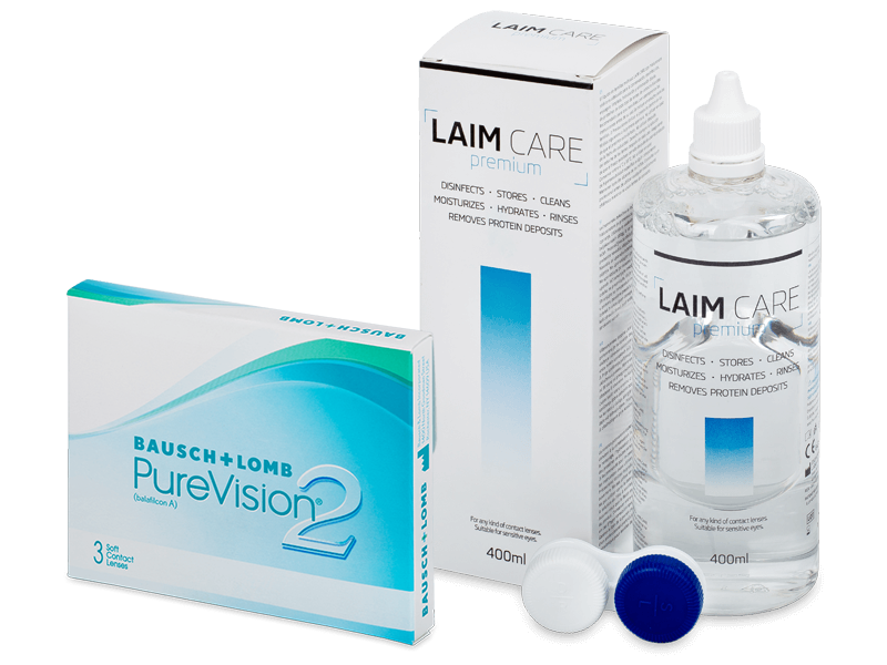 PureVision 2 (3 lentillas) + Líquido Laim-Care 400 ml - Pack ahorro