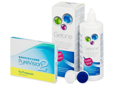 PureVision 2 for Presbyopia (3 lentillas) + Líquido Gelone 360 ml