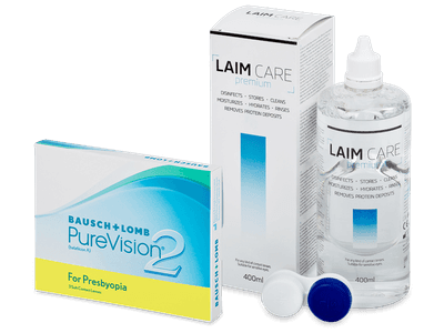 PureVision 2 for Presbyopia (3 lentillas) + Líquido Laim-Care 400 ml