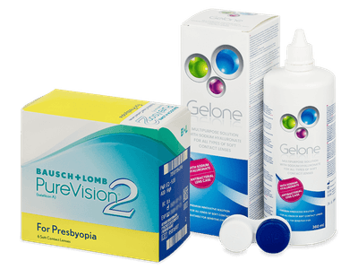PureVision 2 for Presbyopia (6 lentillas) + Líquido Gelone 360 ml