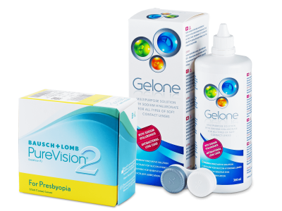 PureVision 2 for Presbyopia (6 lentillas) + Líquido Gelone 360 ml