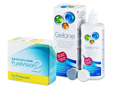 PureVision 2 for Presbyopia (6 lentillas) + Líquido Gelone 360 ml