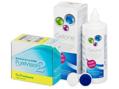 PureVision 2 for Presbyopia (6 lentillas) + Líquido Gelone 360 ml