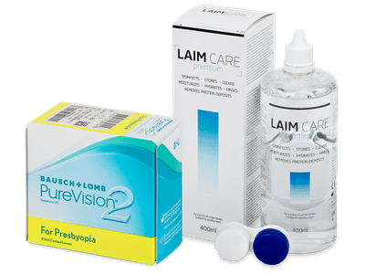 PureVision 2 for Presbyopia (6 lentillas) + Líquido Laim-Care 400 ml