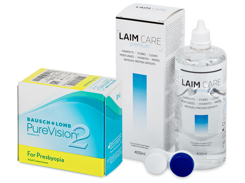 PureVision 2 for Presbyopia (6 lentillas) + Líquido Laim-Care 400 ml - Pack ahorro