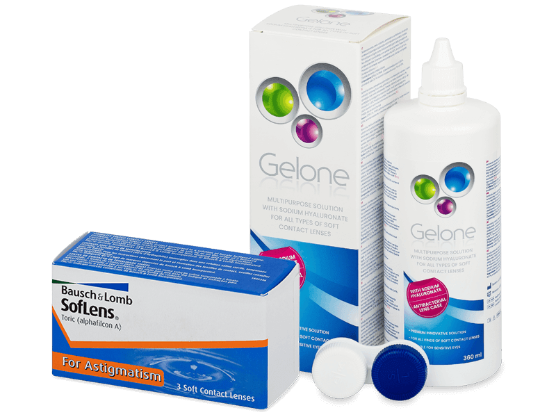 SofLens Toric (3 lentillas) + Líquido Gelone 360 ml - Pack ahorro
