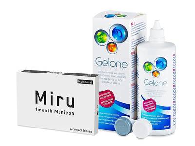 Miru 1month Menicon multifocal (6 lentillas) + Líquido Gelone 360 ml