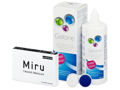 Miru 1month Menicon multifocal (6 lentillas) + Líquido Gelone 360 ml - Pack ahorro