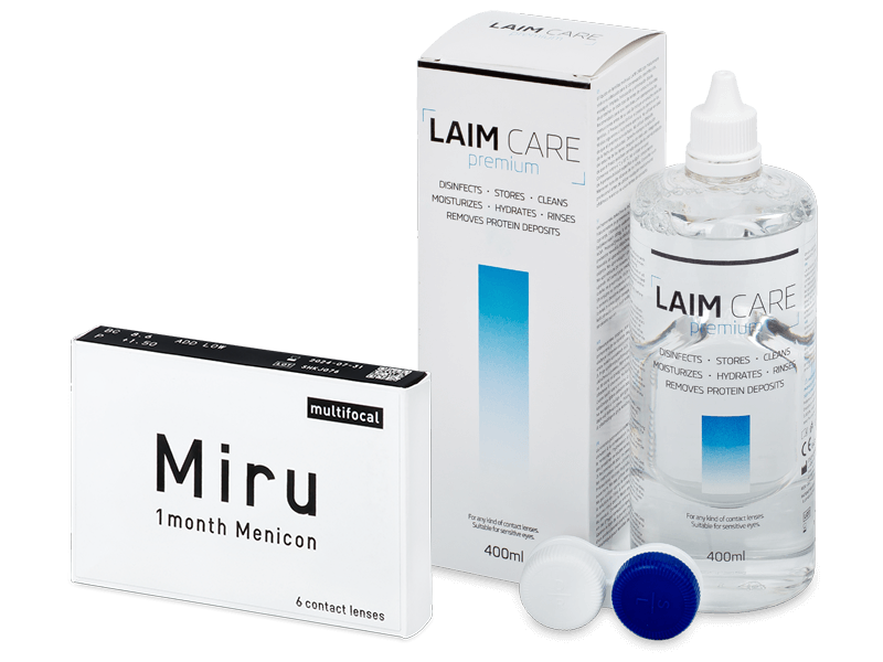 Miru 1 Month Menicon Multifocal (6 lentillas) + Líquido Laim-Care 400 ml - Pack ahorro