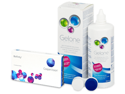 Biofinity (3 lentillas) + Líquido Gelone 360 ml