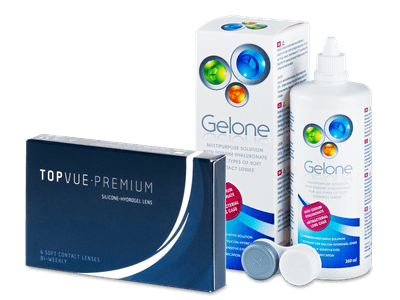 TopVue Premium (6 lentillas) + Líquido Gelone 360 ml