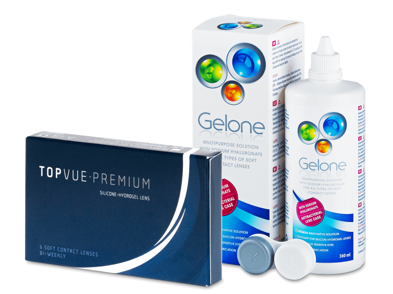 TopVue Premium (6 lentillas) + Líquido Gelone 360 ml - Pack ahorro