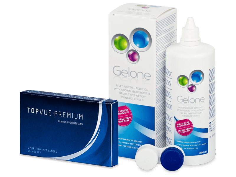 TopVue Premium (6 lentillas) + Líquido Gelone 360 ml - Pack ahorro