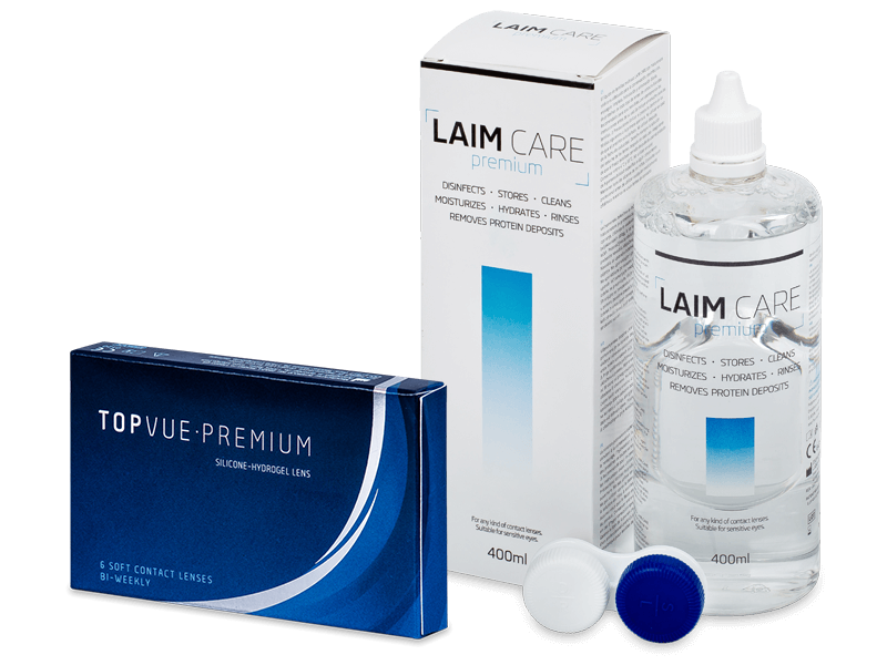 TopVue Premium (6 lentillas) + Líquido Laim-Care 400 ml - Pack ahorro