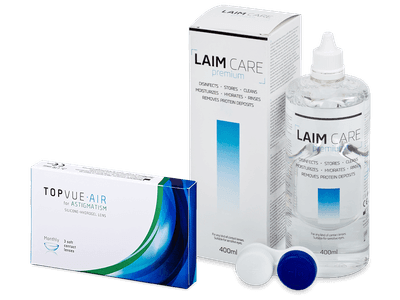 TopVue Air for Astigmatism (3 lentillas) + Líquido Laim-Care 400 ml