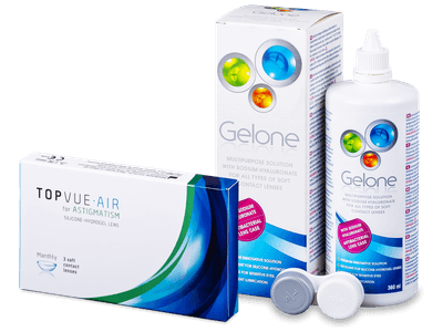 TopVue Air for Astigmatism (3 lentillas) + Líquido Gelone 360 ml