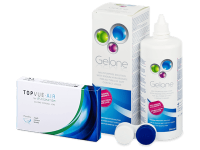 TopVue Air for Astigmatism (3 lentillas) + Líquido Gelone 360 ml