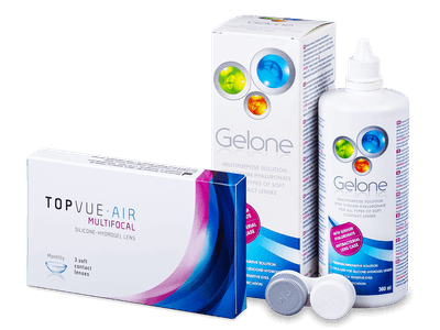 TopVue Air Multifocal (3 lentillas) + Líquido Gelone 360 ml