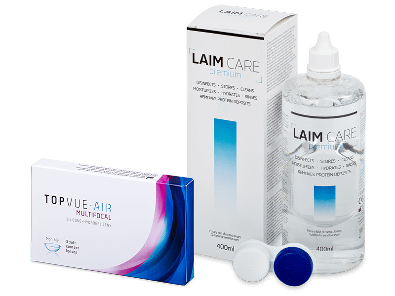 TopVue Air Multifocal (3 lentillas) + Líquido Laim-Care 400 ml - Pack ahorro