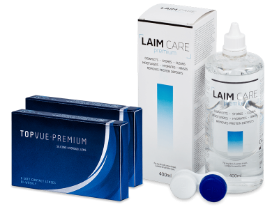 TopVue Premium (12 lentillas) + Líquido Laim-Care 400 ml - Pack ahorro