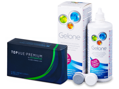 TopVue Premium for Astigmatism (6 lentillas) + Líquido Gelone 360 ml