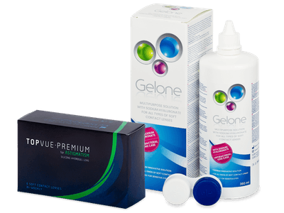 TopVue Premium for Astigmatism (6 lentillas) + Líquido Gelone 360 ml