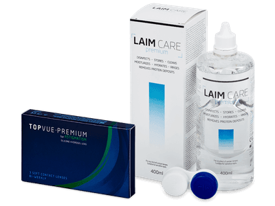 TopVue Premium for Astigmatism (3 lentillas) + Líquido Laim-Care 400 ml