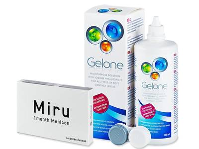 Miru 1month Menicon (6 lentillas) +  Líquido Gelone 360 ml