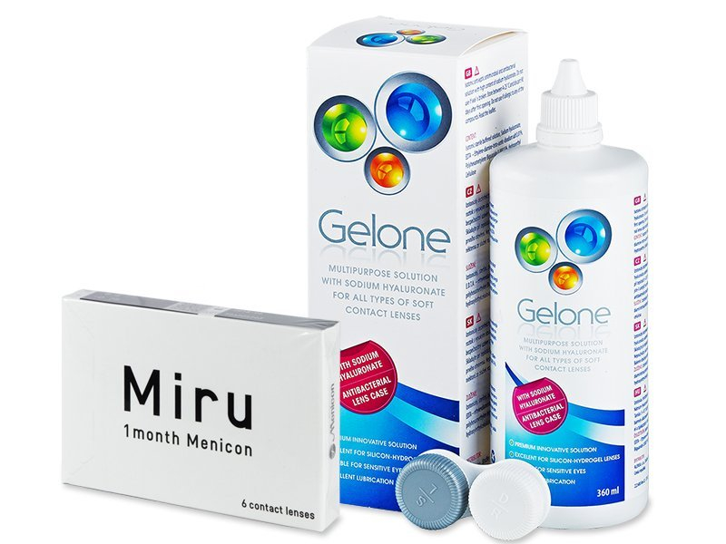Miru Monthly (6 lentillas) +  Líquido Gelone 360 ml - Pack ahorro