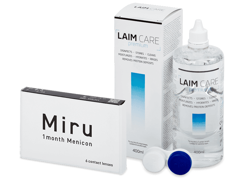 Miru 1month Menicon (6 lentillas) + Líquido Laim Care 400 ml - Pack ahorro