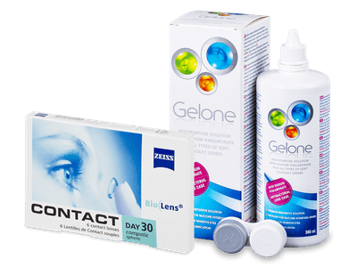 Carl Zeiss Contact Day 30 Compatic (6 lentillas) + Líquido Gelone 360 ml - Diseño antiguo