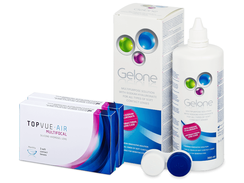 TopVue Air Multifocal (6 lentillas) + Líquido Gelone 360 ml - Pack ahorro