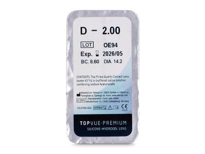 TopVue Premium (1 lentilla) - Previsualización del blister