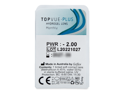 TopVue Monthly Plus (1 lentilla) - Previsualización del blister
